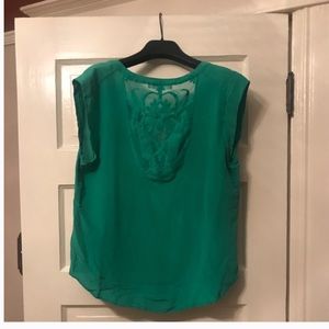 Daniel Rainn green silk blouse